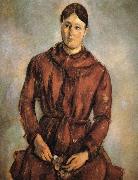 Paul Cezanne to wear red clothes Mrs Cezanne Sweden oil painting artist